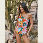 Retro Asymmetrical Swimsuit One Piece