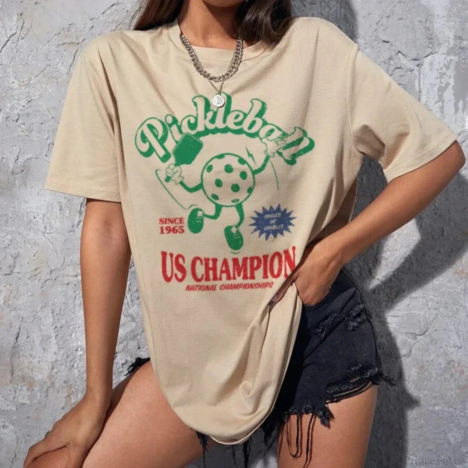 Retro Cartoon Pickleball T-shirt