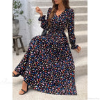 Retro Floral Print A-line Boho Dress