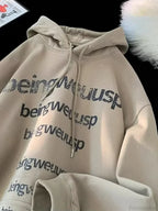 Retro Harajuku Letter Design Oversized Hoodie