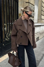 Retro Lapel Woolen Coat