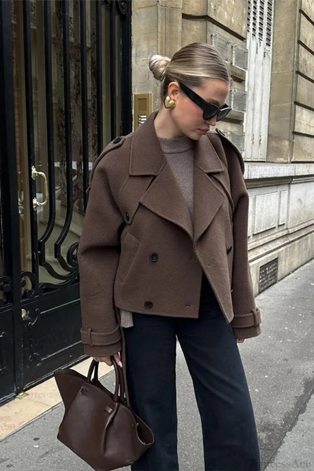 Retro Lapel Woolen Coat