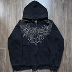 Retro Pattern Zipper Hoodie