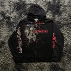 Retro Pattern Zipper Hoodie