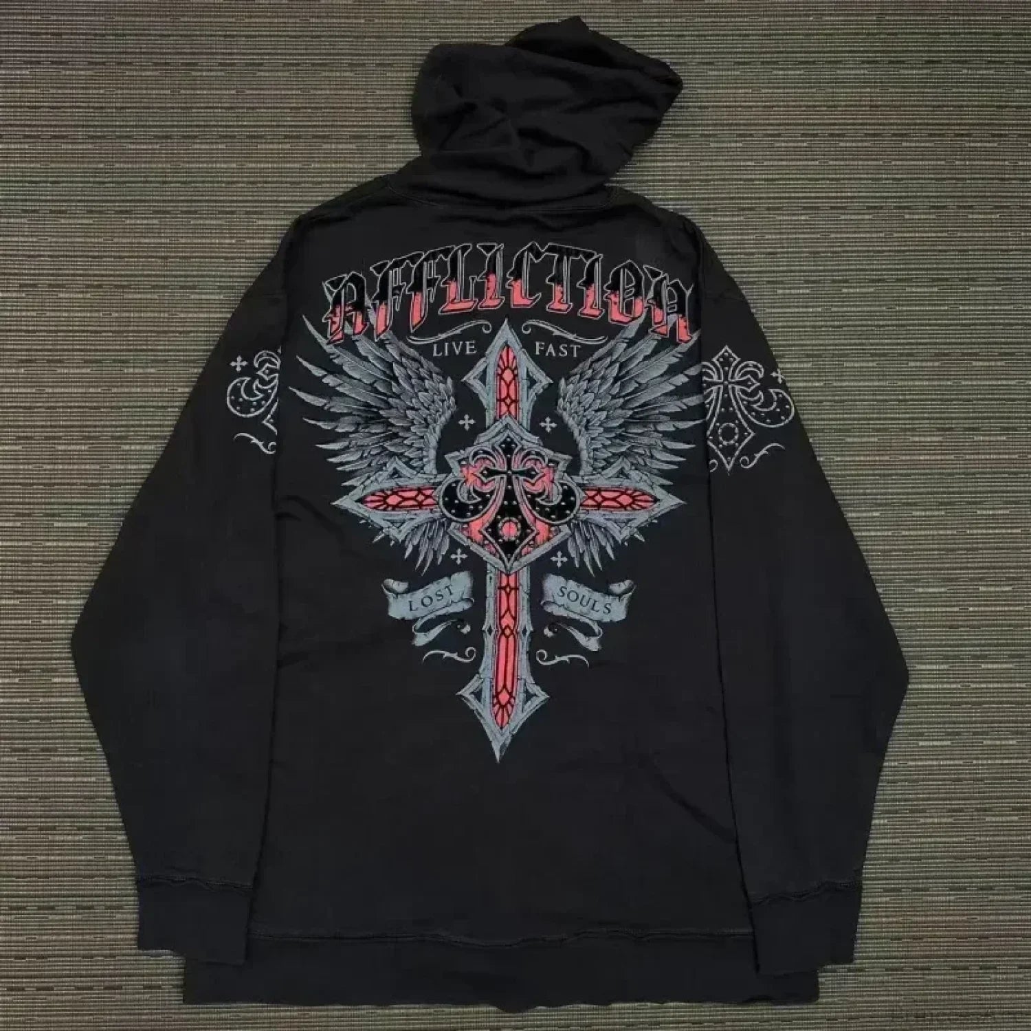 Retro Pattern Zipper Hoodie