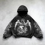 Retro Punk Printed Hoodie