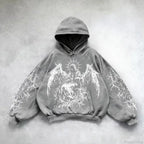 Retro Punk Printed Hoodie