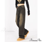 Retro Style Wide Leg Demin Jeans