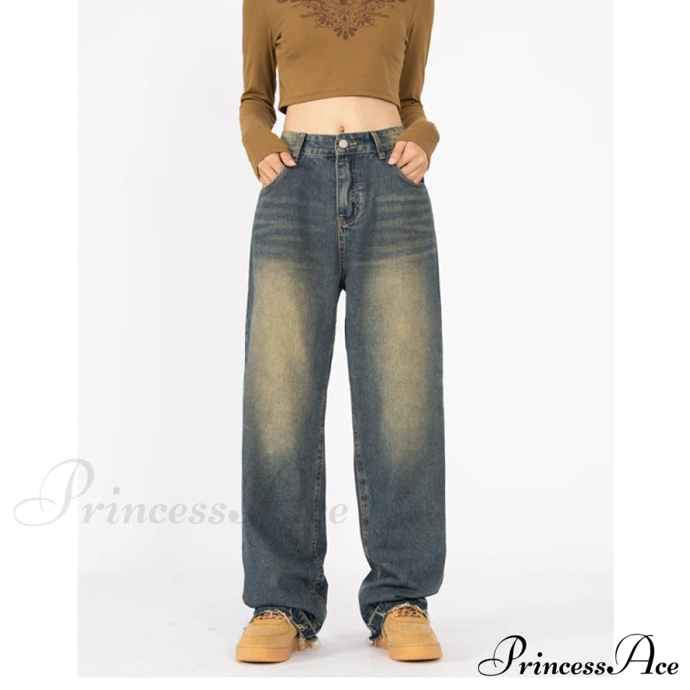 Retro Style Wide Leg Demin Jeans