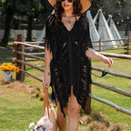 Retro V-Neck Beach Dress Swim Cover Up