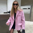 Retro Wool Button Turn-Down Overcoat