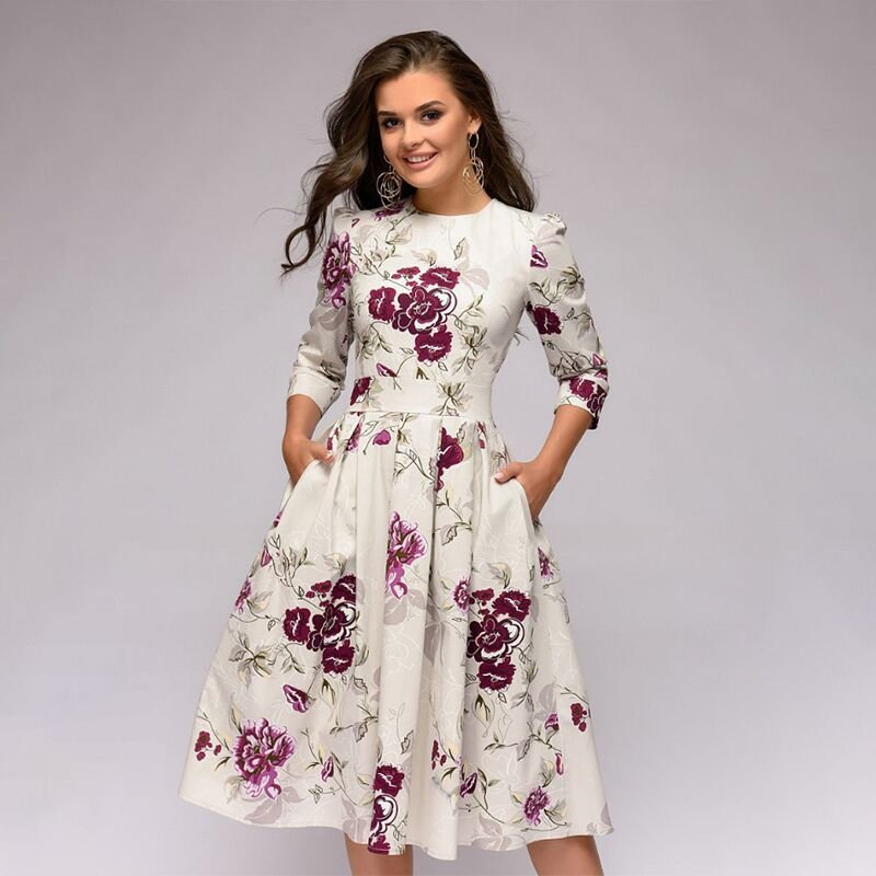 Esperanza Elegant Womens Dress Dress with Relaxed Fit and Seasonal Wardrobe Essential