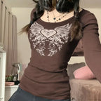 Rhinestone Graphic Knit Top