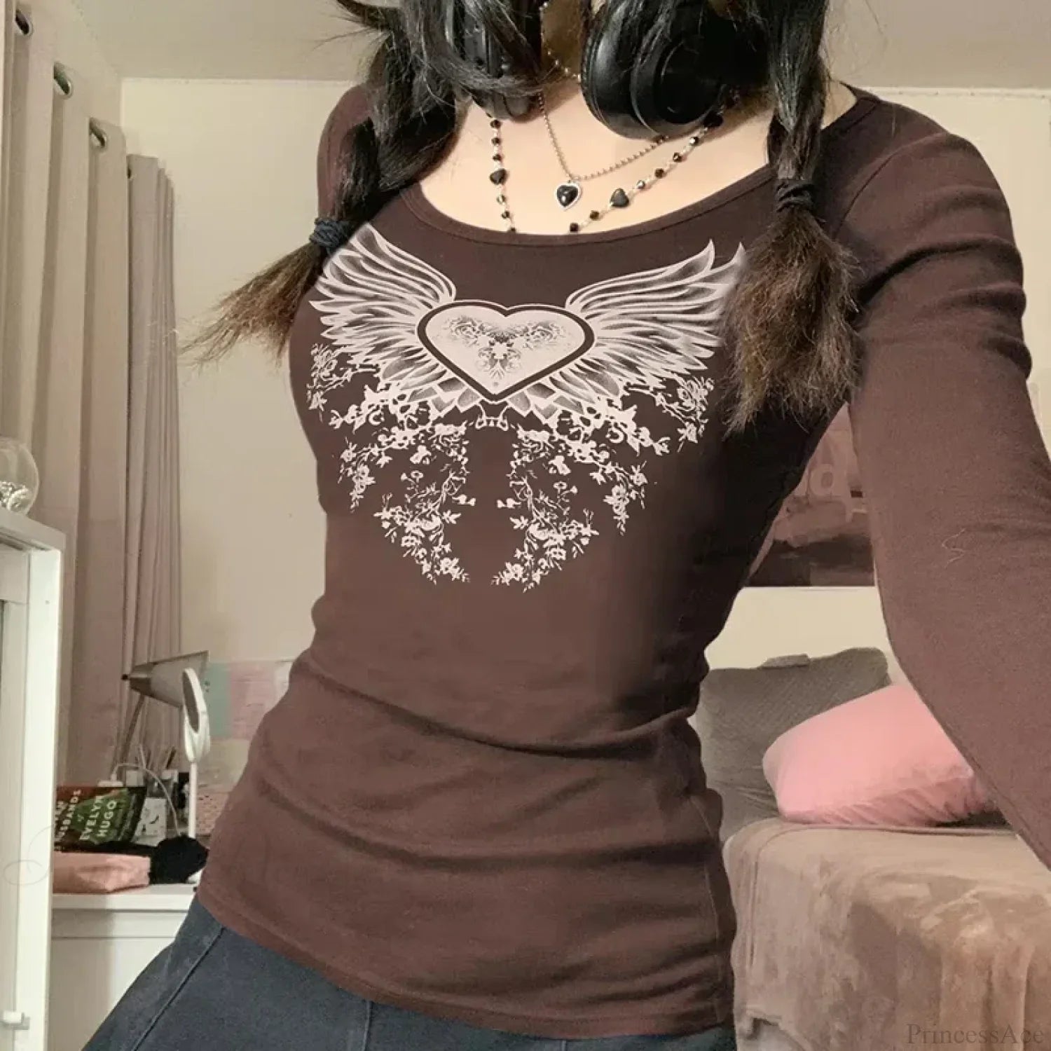 Rhinestone Graphic Knit Top