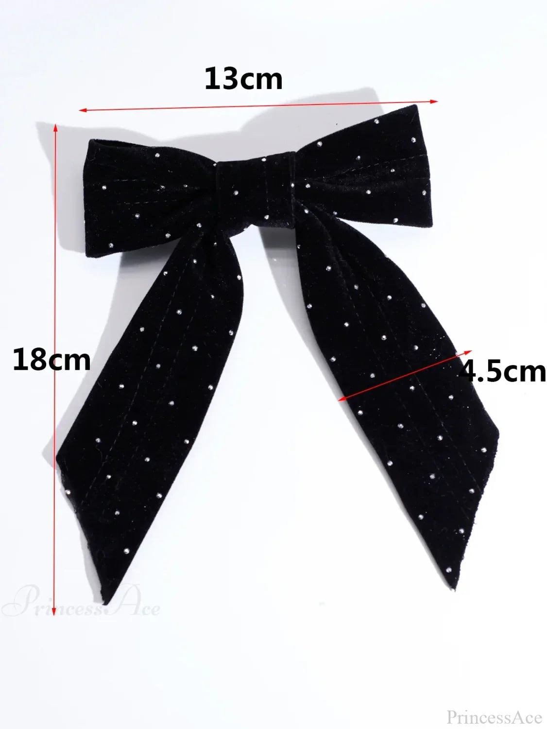 Rhinestone Velvet Black Top Clip Hair Accessory