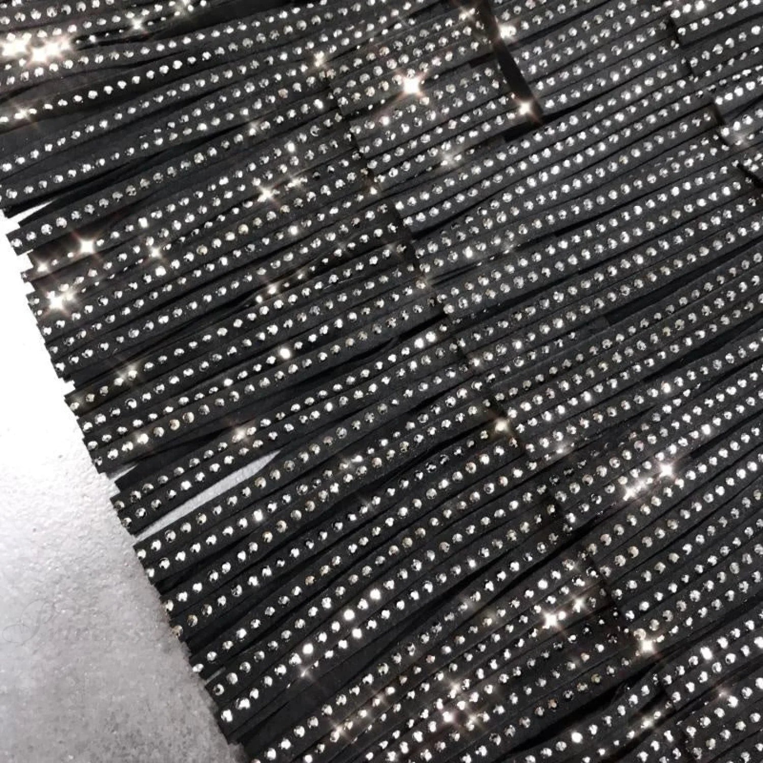 Rhinestones Tassel  High Waist Belt Skirt