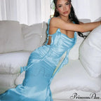 Ribbon Backless Maxi Dress