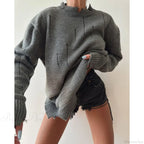 Ripped Y2K Casual Long Sleeve Sweater
