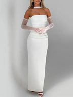River Off Shoulder Backless Maxi Dress