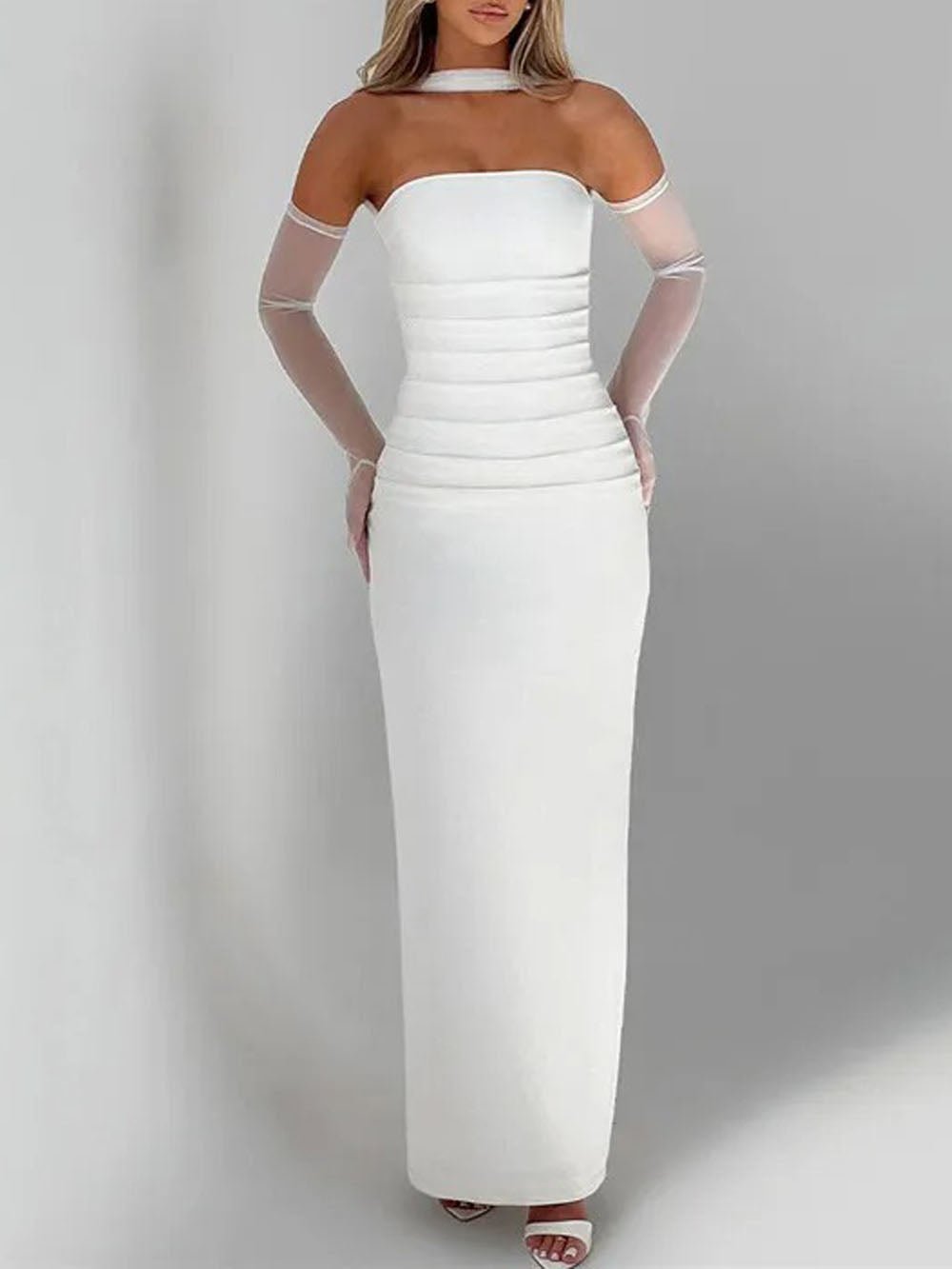 River Off Shoulder Backless Maxi Dress