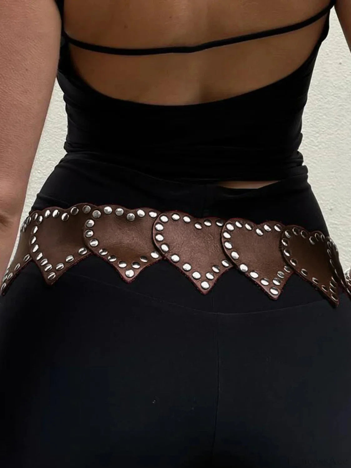 Rivet Gothic Loving-Shape PU Leather Belt