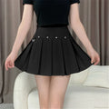 Rivet Pleated A-line Street Skirt