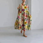 Regan Effortless Long Summer Dress with Floral Print for Women Premium Wardrobe Essential