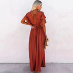 Eva Elevated Red Long Beach Dress Occasion Wear