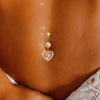 Rose Center Gothic Zircon Navel Ring