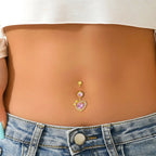Rose Center Gothic Zircon Navel Ring