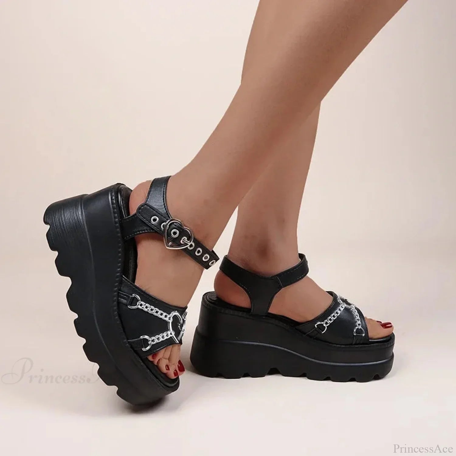 Rose Wedge Medieval Platform Sandal