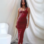 Victoria Luxe Long Fitted Summer Dress Designer Edit