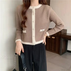 Round Neck Button Fashion Cardigan