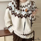 Round Neck Casual Cozy Comfortable Loose Long Sleeve Stylish Autumnal Sweater