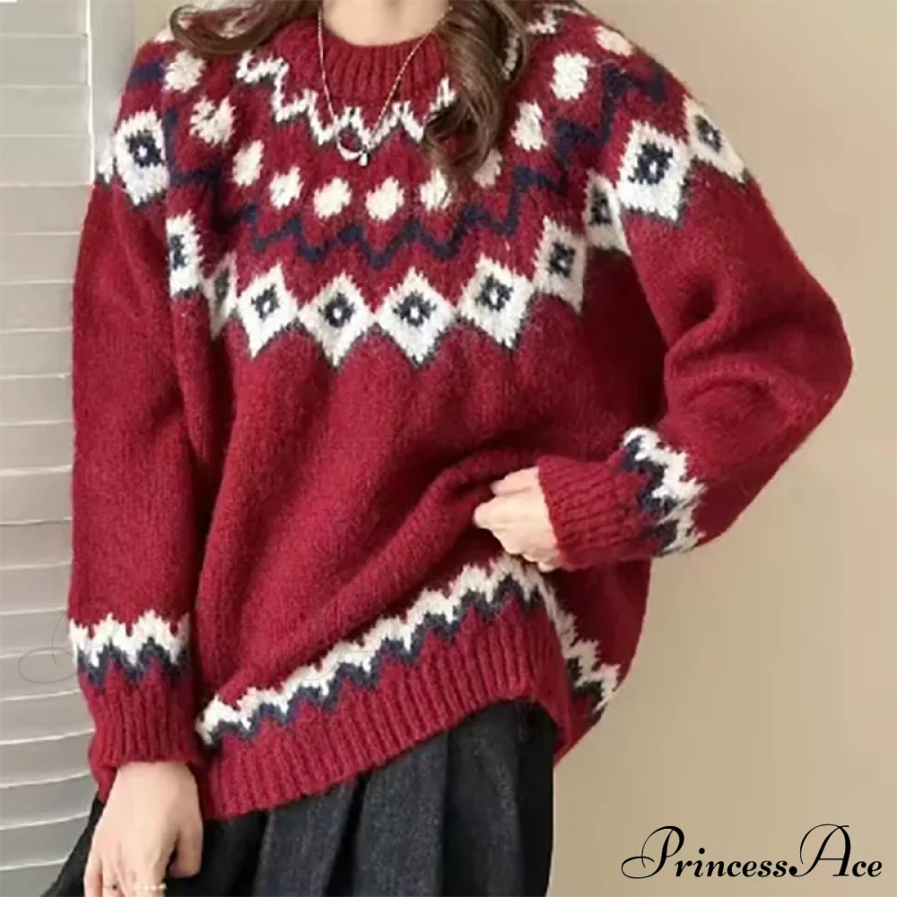 Round Neck Casual Cozy Comfortable Loose Long Sleeve Stylish Autumnal Sweater