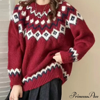 Round Neck Casual Cozy Comfortable Loose Long Sleeve Stylish Autumnal Sweater
