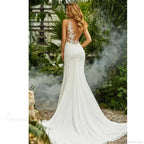 Round Neck Lace Mermaid Bridal Wedding Dress