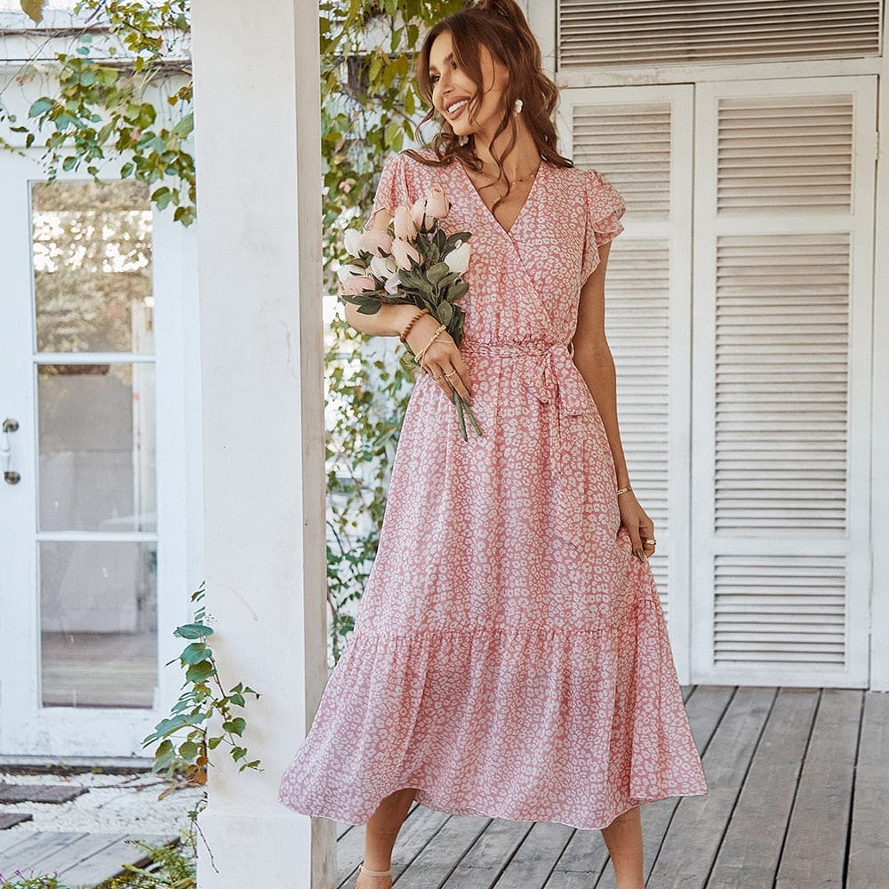Elizabeth Aesthetic Midi Summer Dress Boutique Collection