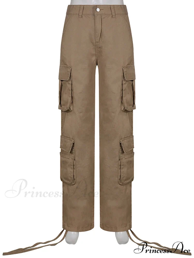 Ruched Big Pockets Cargo Jeans