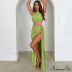 Ruched High Rise Maxi Dress
