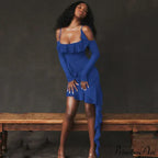 Ruffle Backless Gown Club Mini Dress