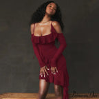Ruffle Backless Gown Club Mini Dress