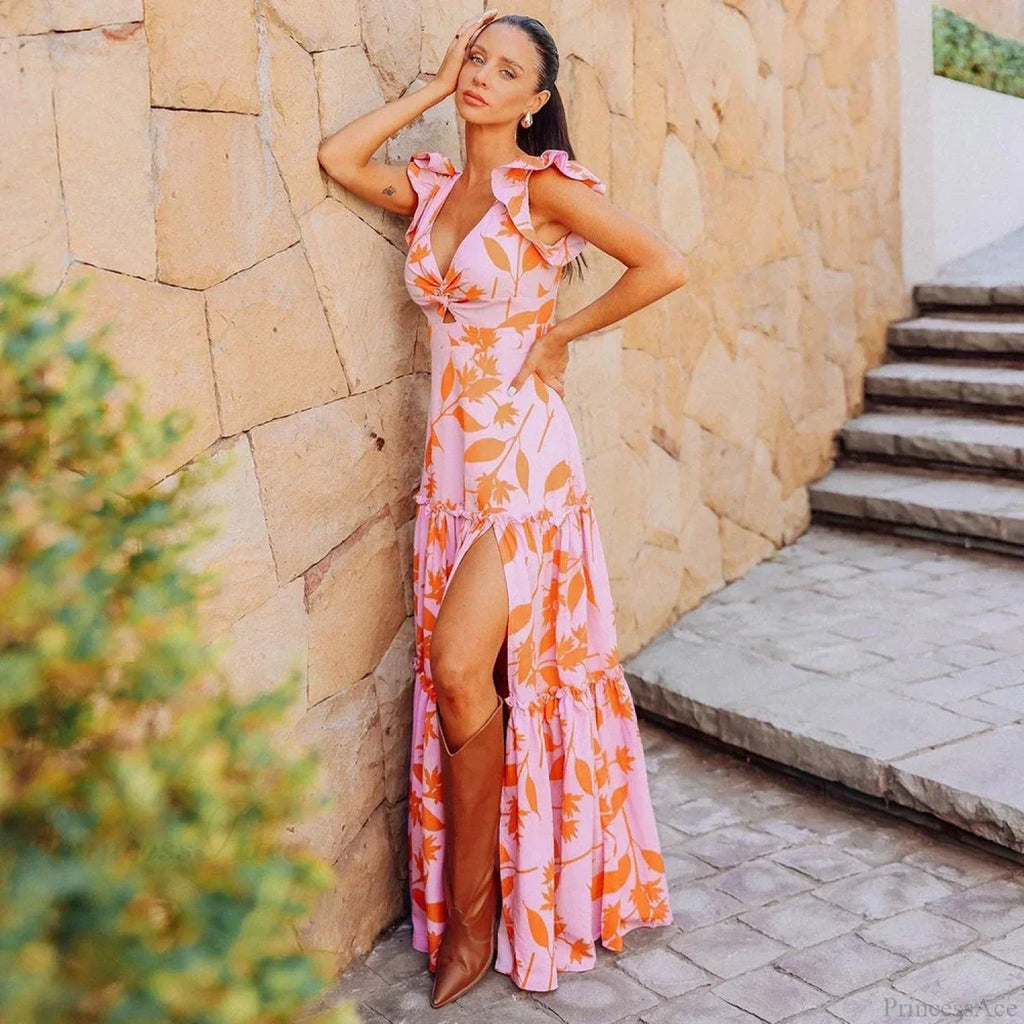 Ruffle One Piece Skirt Two Piece Set