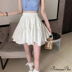 Ruffle White Mini Skirt Elegant Irregular Patchwork Skirt