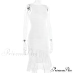Ruffled Ruched Summer-ready Backless Sleeveless Irregular Sensual Midi Dress