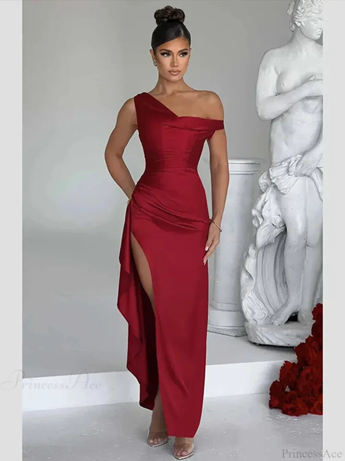 Ruffles Asymmetrical Maxi Vacation Dress