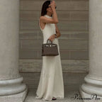Ruffles Backless Maxi Dress