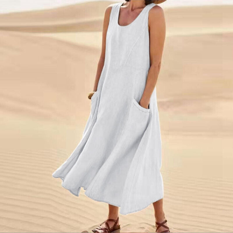 Fabiana Minimalist Dress with Pockets Elevated Occasion Wear