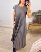Harriet Chic Pleated Cotton Dress for Women Soft Comfortable Fit