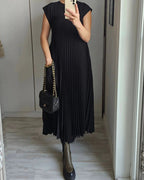 Harriet Chic Pleated Cotton Dress for Women Soft Comfortable Fit